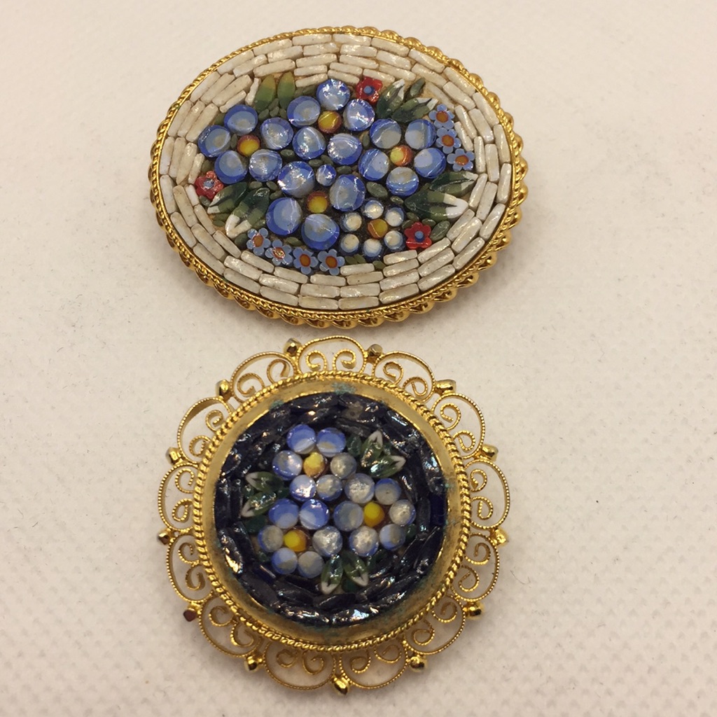 Micro-Mosaic Brooches Plus Bonus Banjo Micro Mosaic BroochItaly 120$